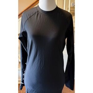 LAFROI Sunburst Men Black Long Sleeve Compression Rash Guard Shirt Size MD